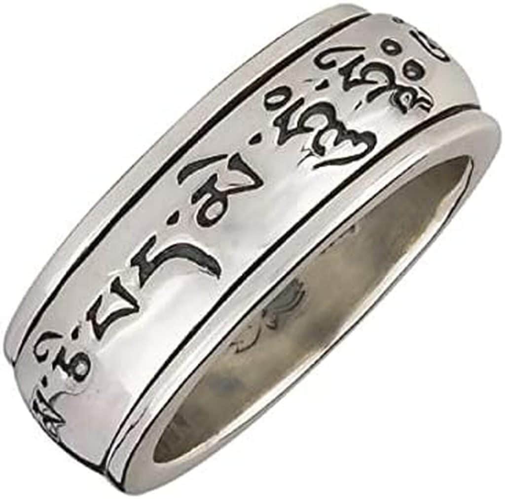 Avis sur la bague de méditation Energy Stone "MANTRA" Om Mani Padme Hum en argent sterling