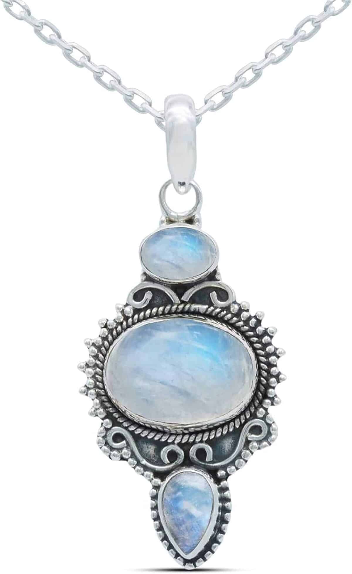 Avis sur le collier pierre de lune en argent 925 sterling