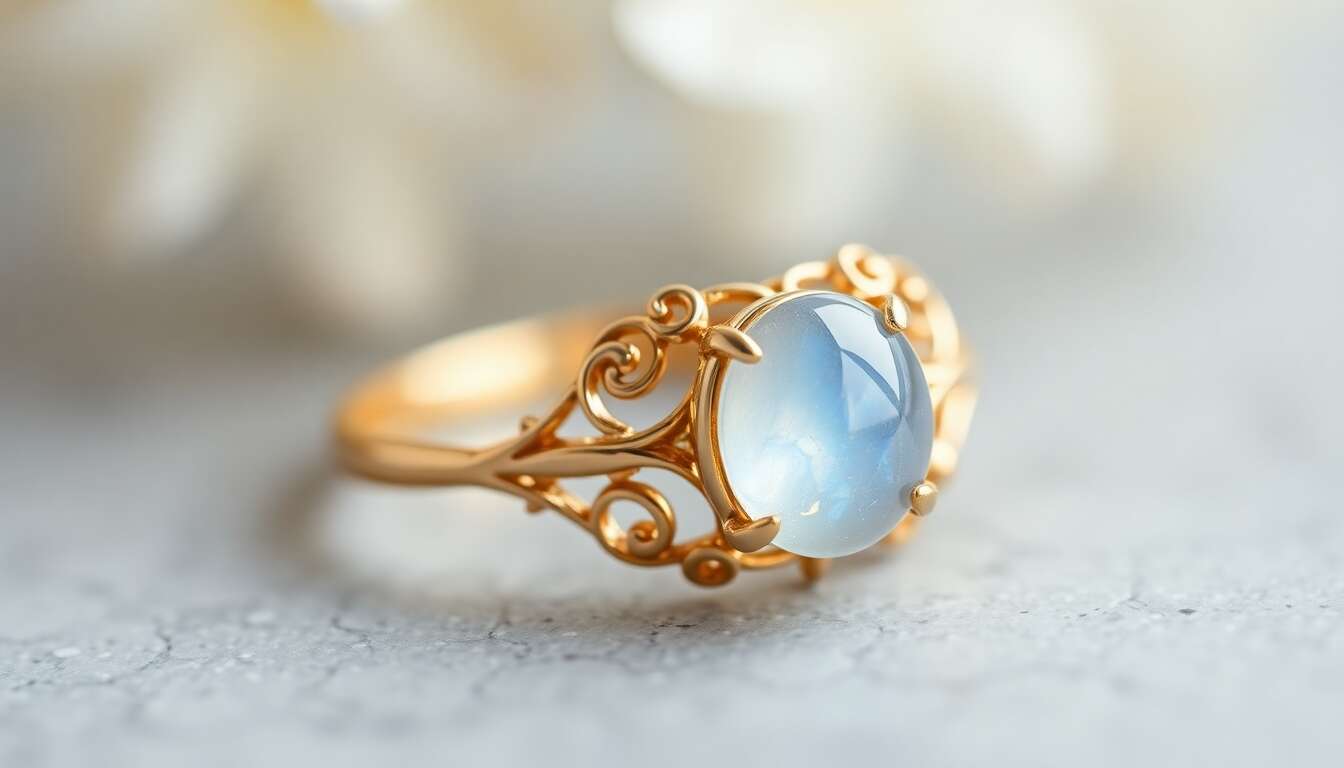 Avis : bagues Shweta Creations en or jaune et pierres de lune