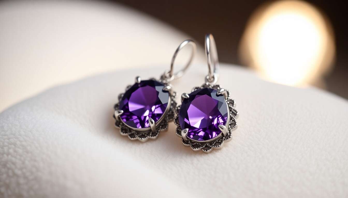 Avis sur les boucles d'oreilles Namana en améthyste et argent 925