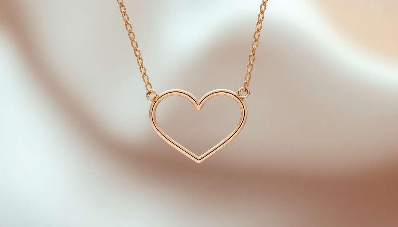 Caractéristiques du collier cœur infini scintillant en or 14 carats