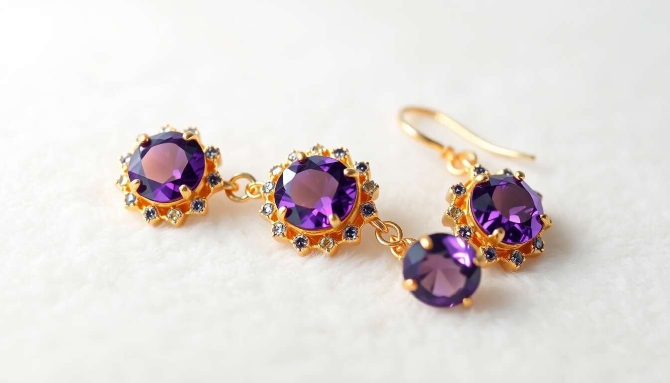 Avis Jobo boucles d'oreilles en or et améthyste