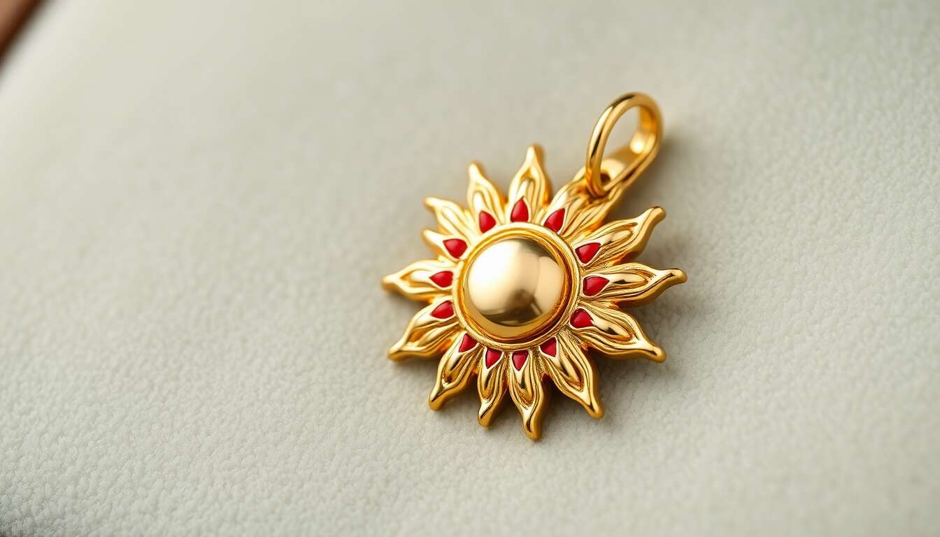 Avis : thomas sabo breloque soleil coloré en argent plaqué or jaune