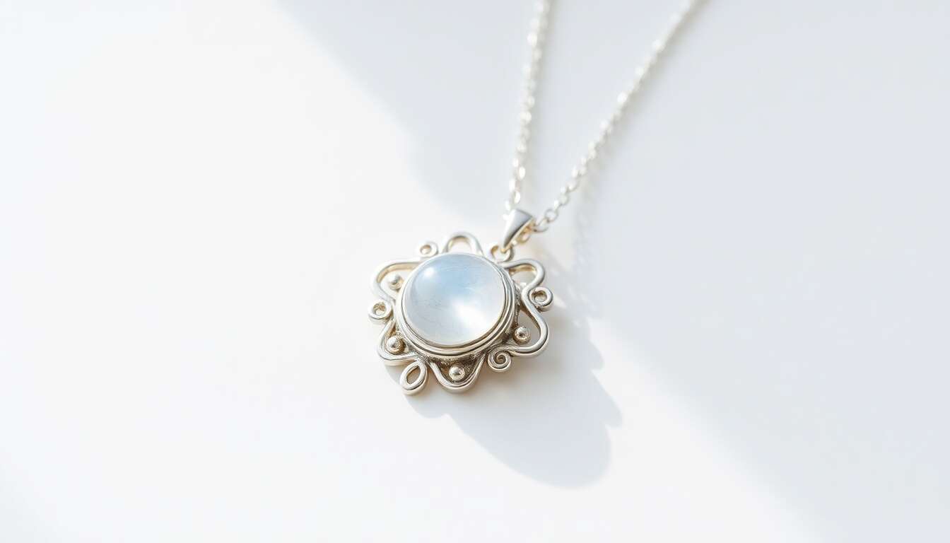Avis sur le collier mantraroma en argent sterling et pierre de lune