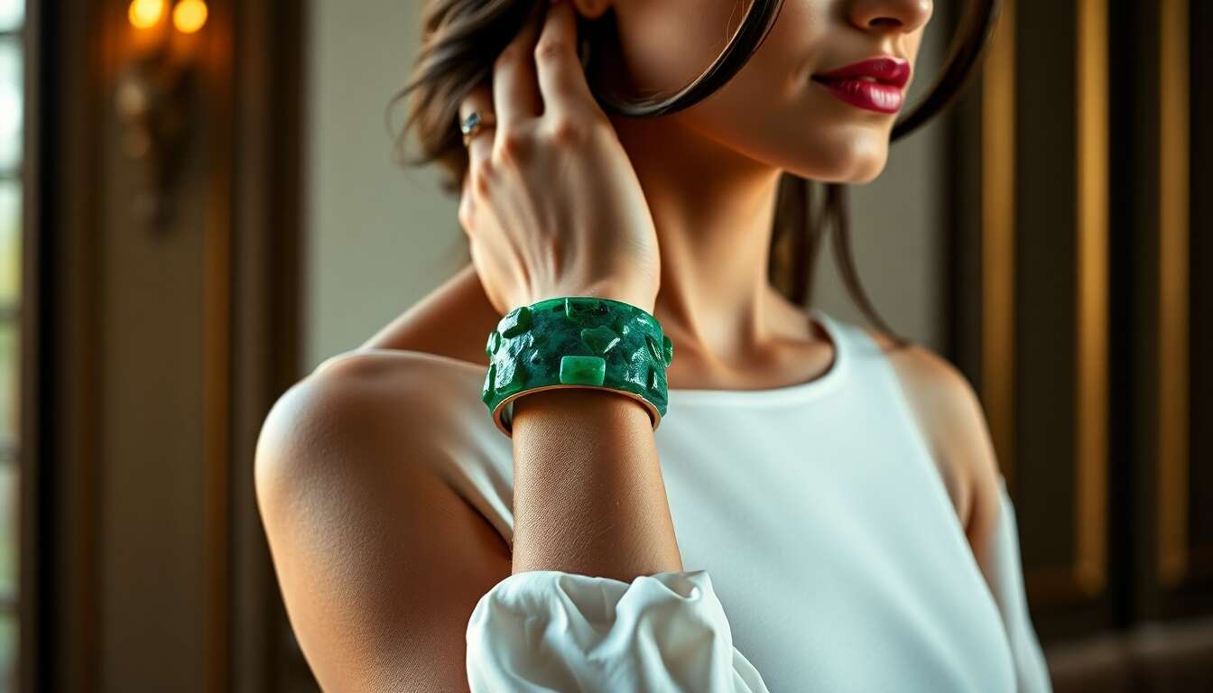 Avis : bracelet manchette en jade naturel pour femme
