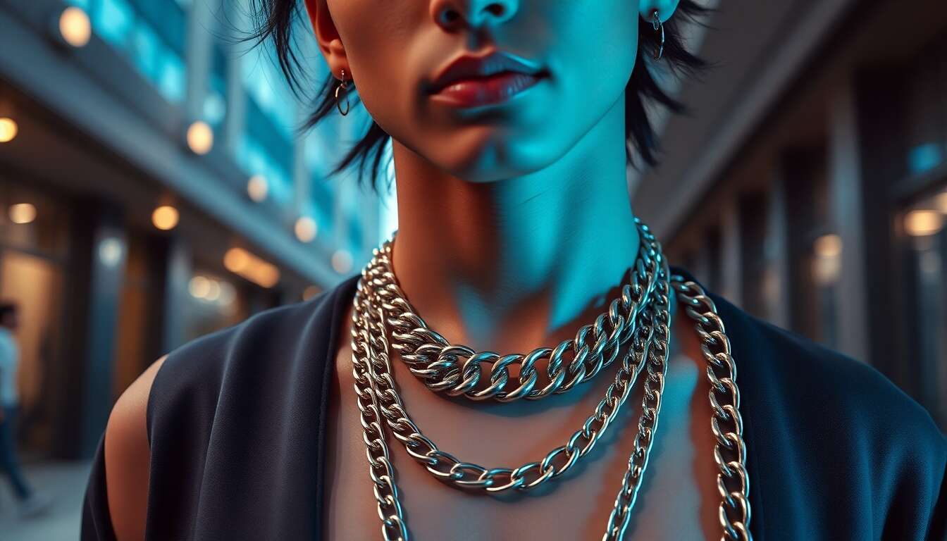 Colliers superposés et grosses chaînes : la puissance de l'accumulation