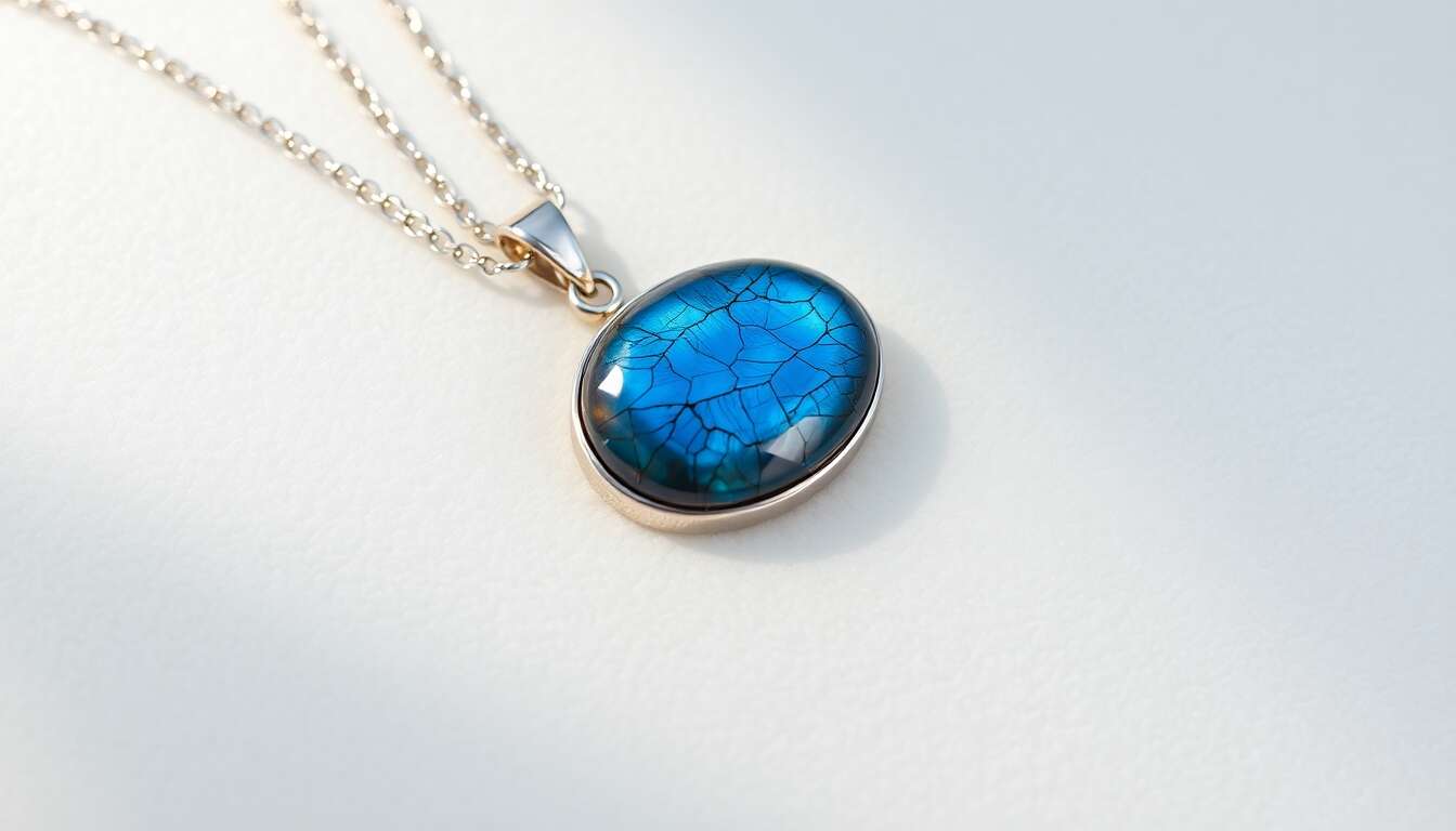 Avis collier labradorite bleu argent 925 sterling