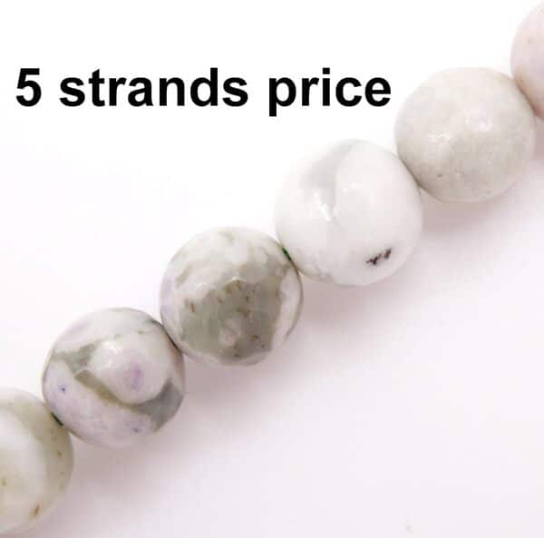Perles en Pierres Précieuses pour la Fabrication de Bijoux - Vendues par Sachet de 5 Brins Faceted 8mm peace jade