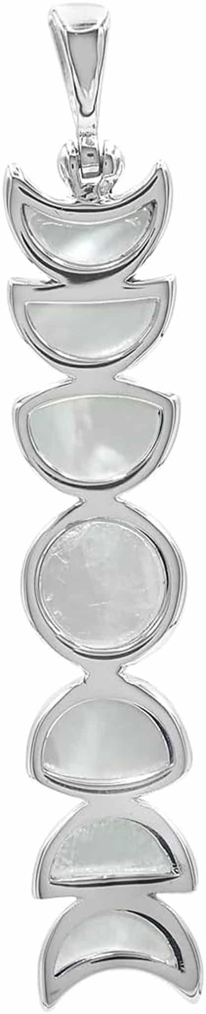 Starborn Pendentif en nacre avec phases de lune en argent sterling, Perle, Perle