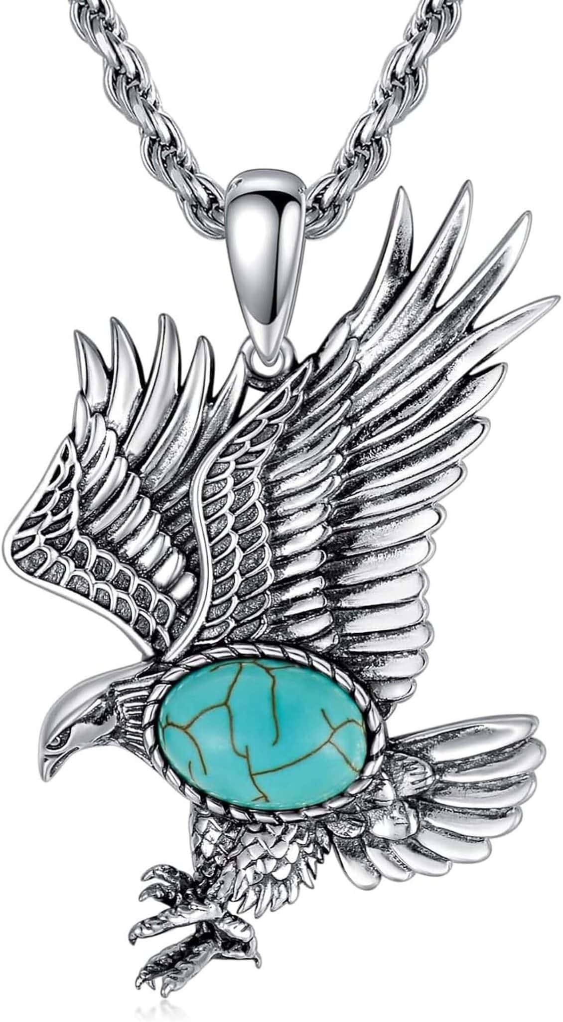 Avis : collier aigle Bethza en argent et turquoise vintage