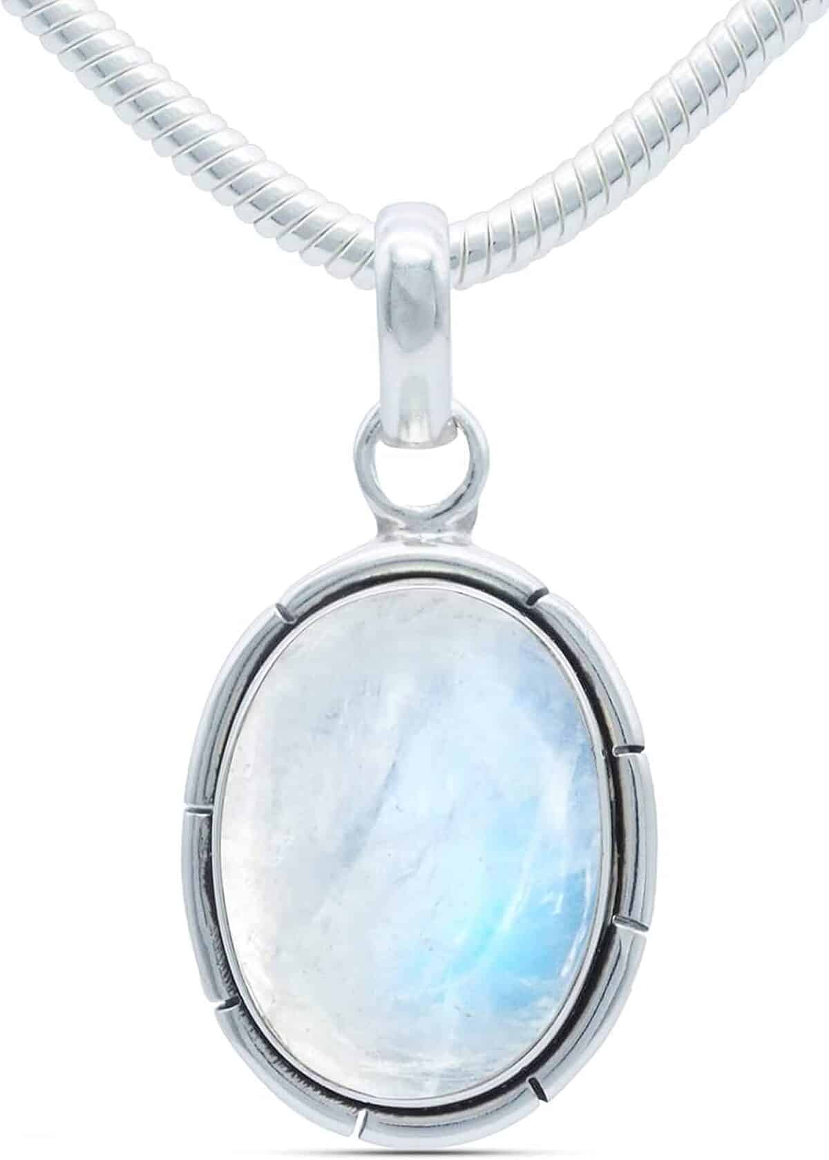 Avis collier argent 925 sterling pierre de lune