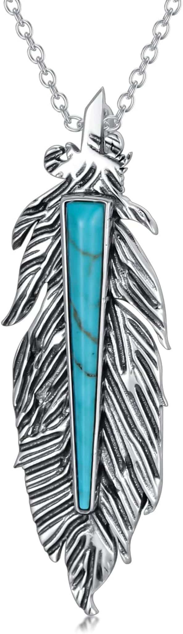 Avis sur le collier plume turquoise BETHZA en argent sterling 925