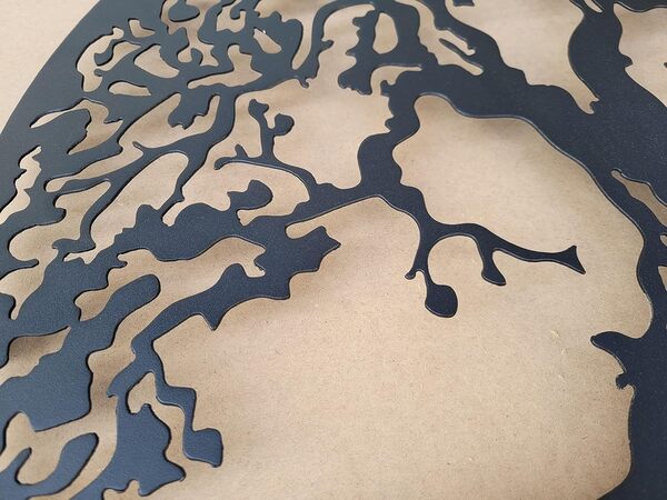 MetalArtWallDecor Arbre de Vie Décoration Murale en métal, 90 cm, Noir