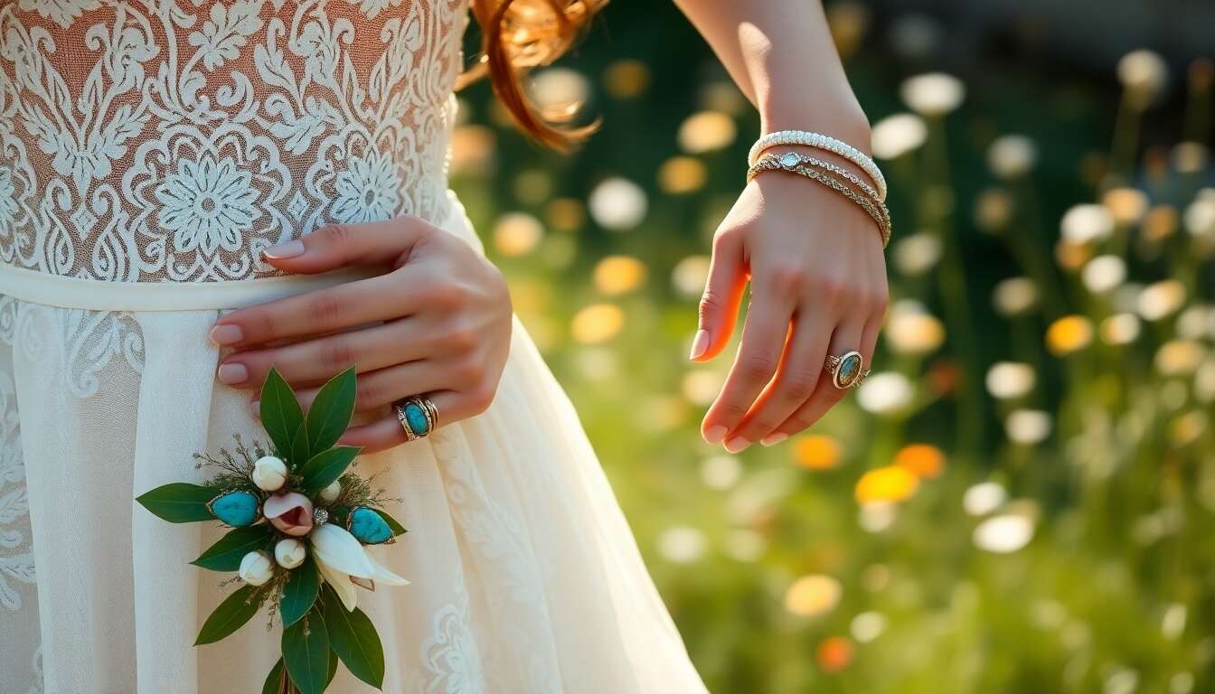 Tendances actuelles en bijoux de mariage bohème