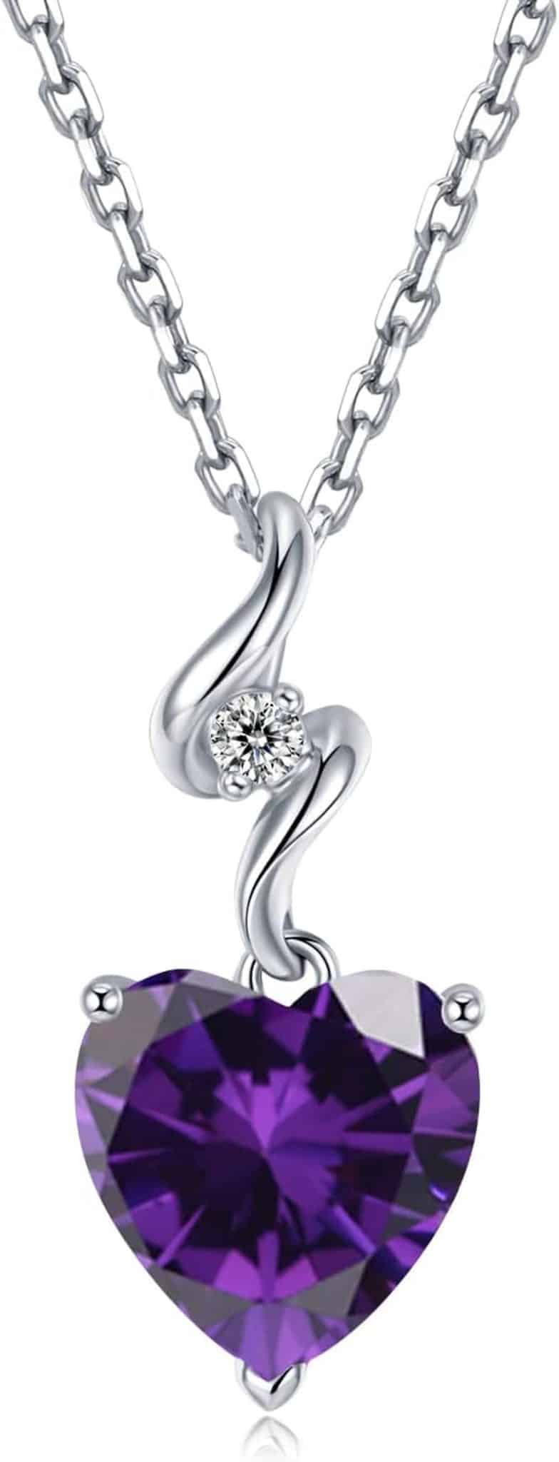 Avis sur le collier GEMLANTO en or blanc avec diamant et améthyste