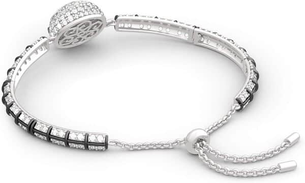 Jeulia - Bracelet à Breloques Jack avec Skellington 2,5 carats pour Femme et Fille - Argent Sterling 925 - Nightmare Before Christmas - Bracelet à maillons avec chaîne Infini réglable…