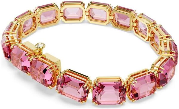 Swarovski Bracelet Millenia, cristaux incolores taille carrée et métal rhodié, blanc