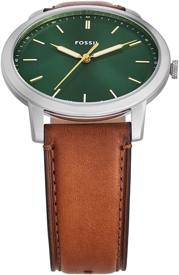 Fossil Minimalist Watch pour Homme, Mouvement à Quartz Trois Aiguilles avec Bracelet en Acier Inoxydable ou en Cuir