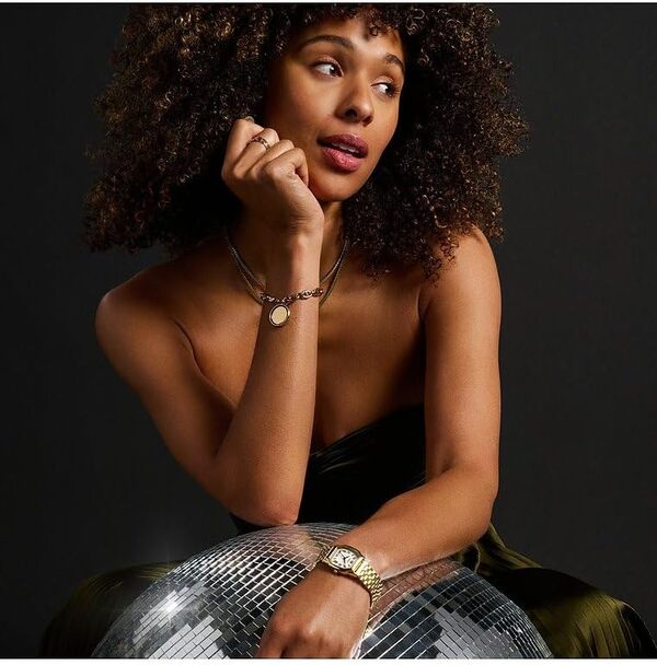 Fossil Bracelet en acier inoxydable avec fermoir mousqueton pour femmes