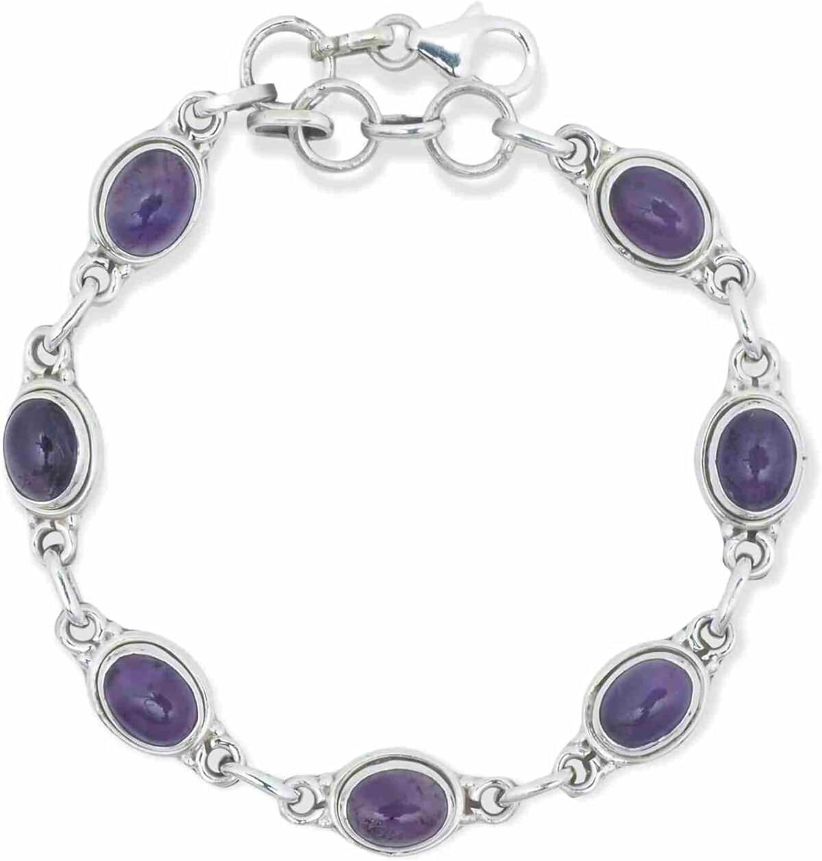 Avis : bracelet mantraroma en argent avec péridot vert (MAB-022-59)