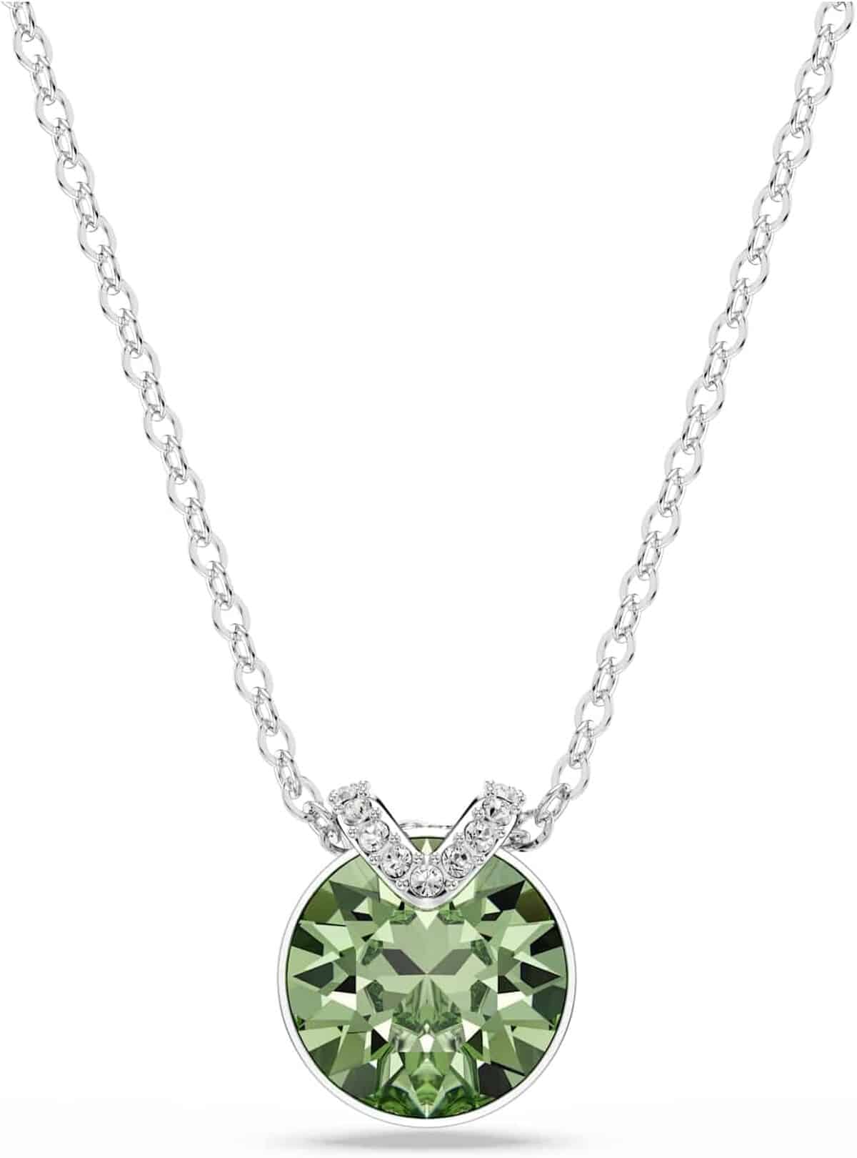 Avis pendentif Swarovski Bella V : élégance verte en placage or