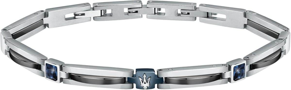 Avis sur le bracelet Maserati Homme acier et pierres bleues, modèle JM223ATZ20