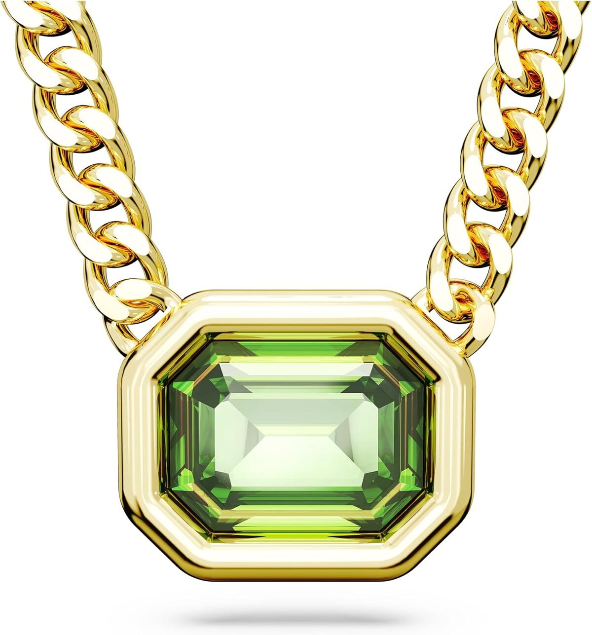 Avis sur le collier Millenia Swarovski : chaîne épaisse et pendentif vert