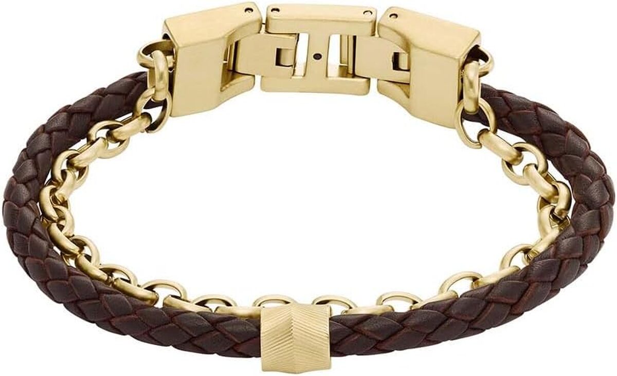 Revue sur le bracelet homme Fossil All Stacked Up : élégant cuir brun