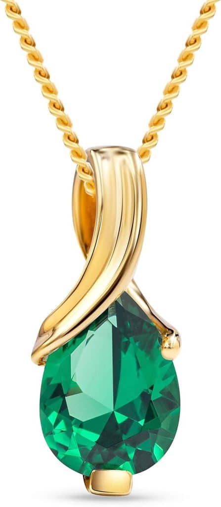 Avis collier Miore argent et or émeraude 45 cm