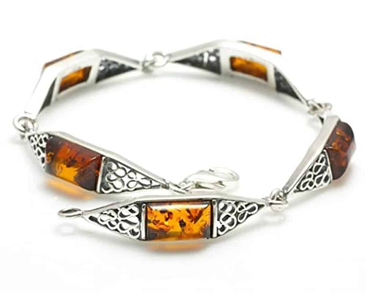 Avis bracelet en ambre naturel Ligurius et argent 925 pour femme