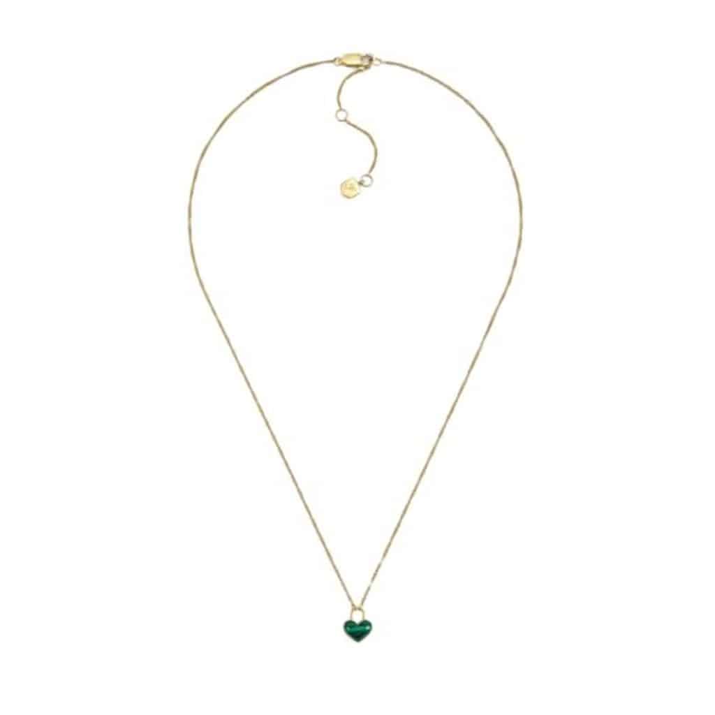 Avis : collier Fossil pour femme en acier inoxydable avec pendentif cœur