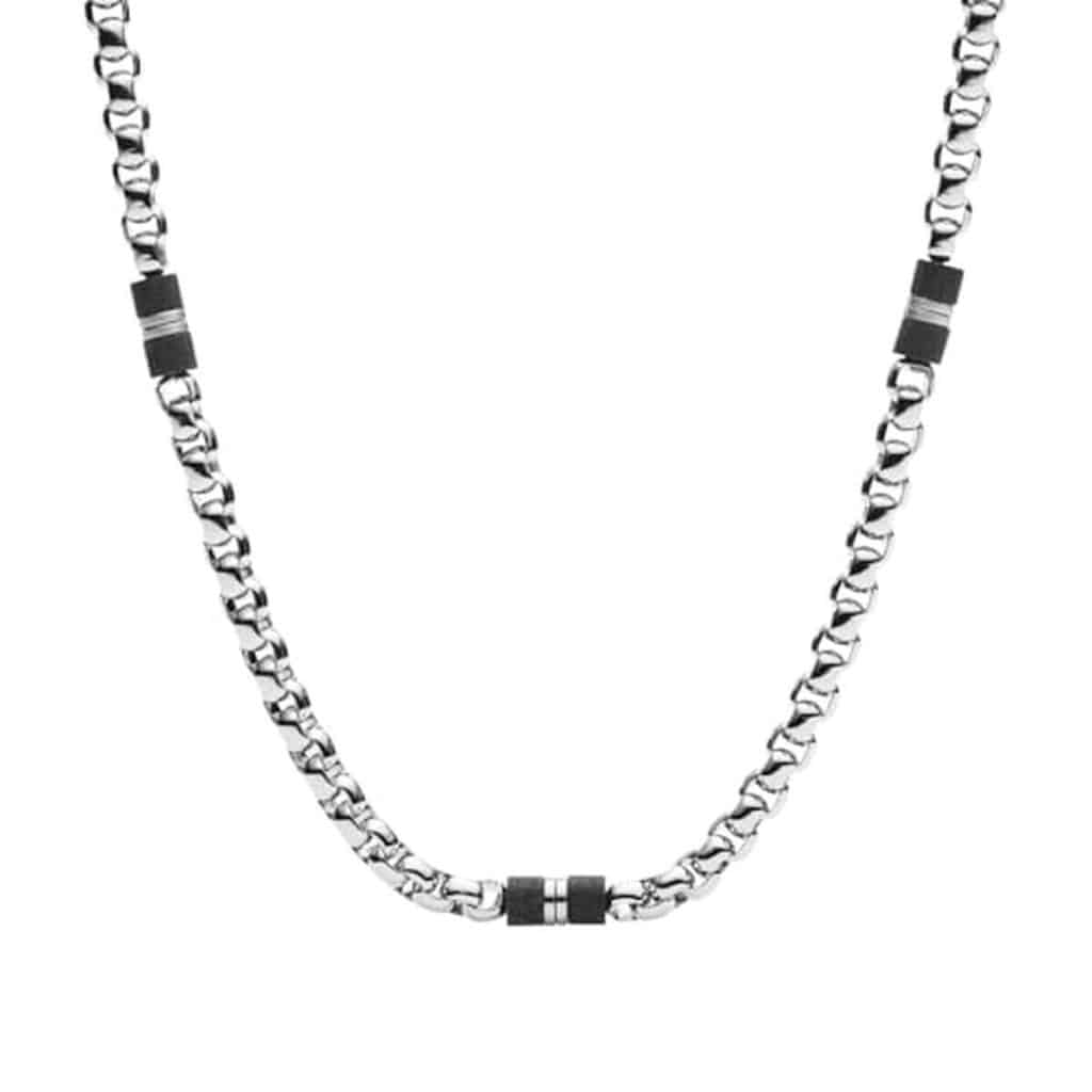 Avis sur le collier pour homme Fossil JF03314040 en acier inoxydable argenté