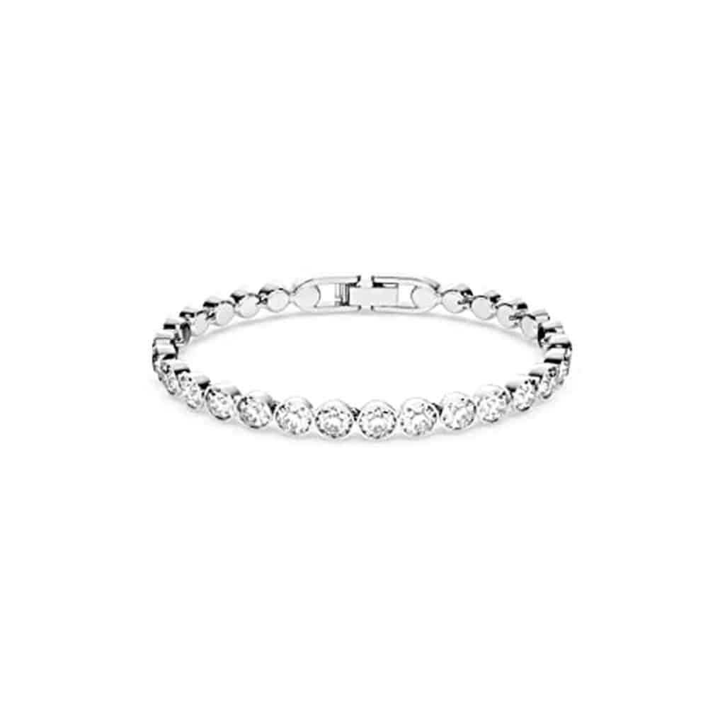 Avis : bracelet tennis Swarovski en métal rhodié, blanc