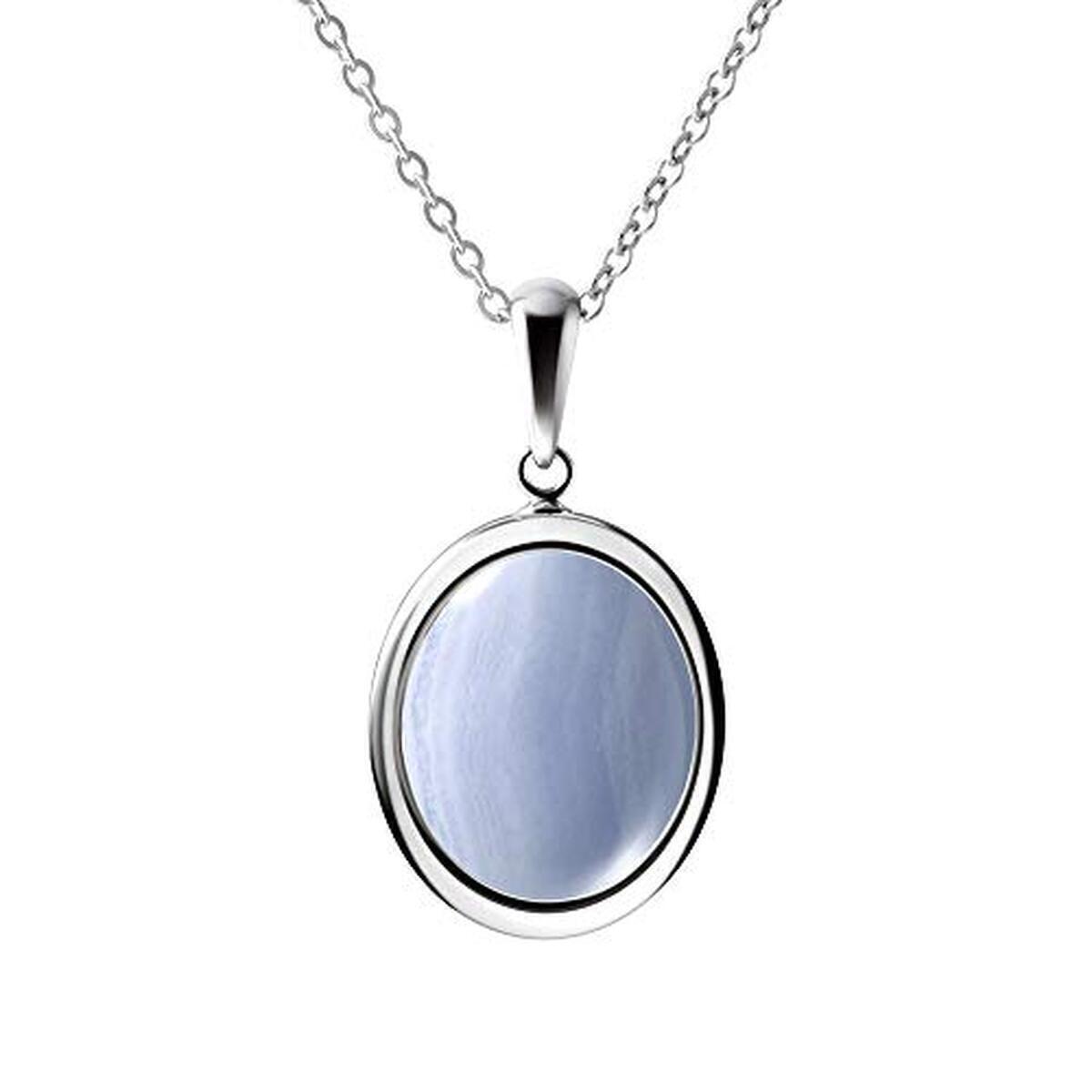 Avis sur le collier pendentif agate et dentelle bleue Franki Baker