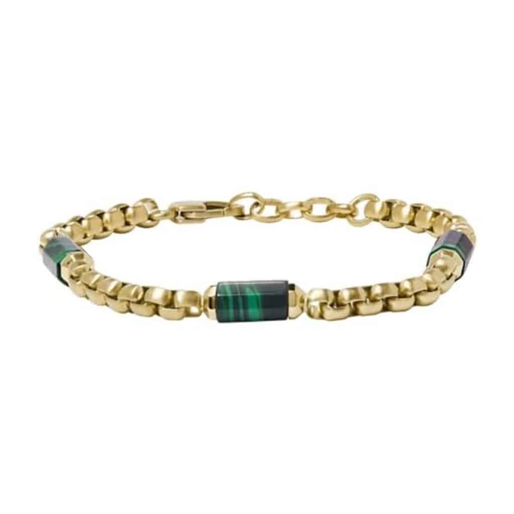 Critique : bracelet homme fossil All Stacked Up, style malachite
